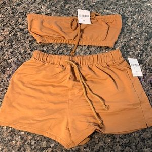 2 piece forever 21 tube ton/ shorts set